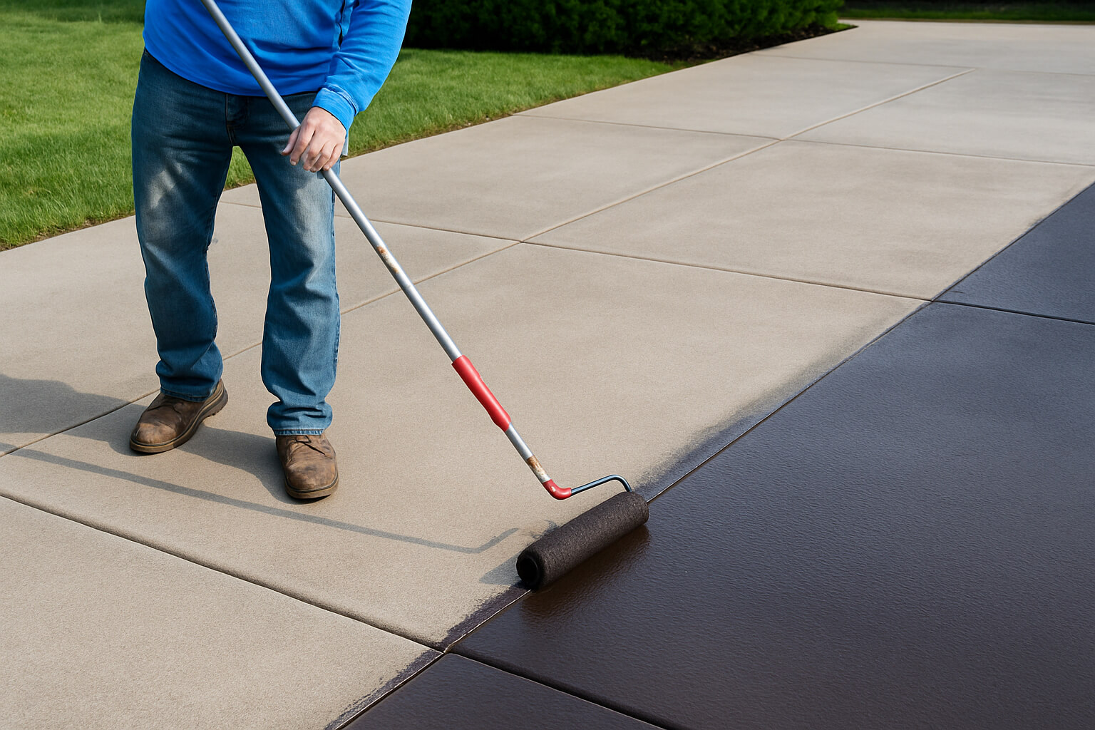 Polished concrete surface close-up
